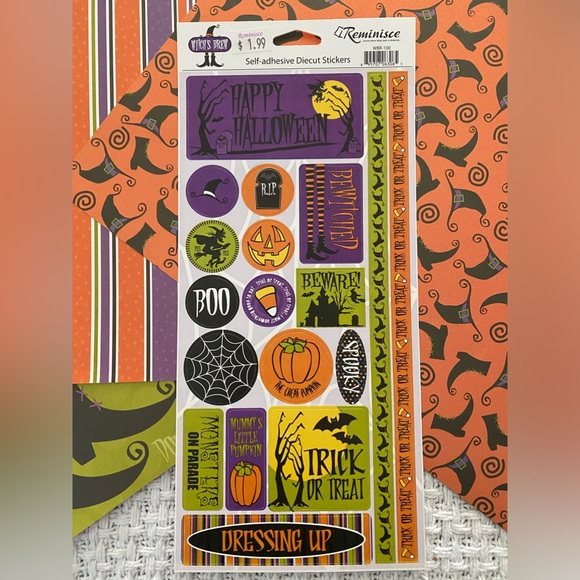 🧟‍♀️👻 REMINISCE HALLOWEEN THEMED SCRAPBOOK PAPER BUNDLE & MATCHING STICKERS! - Picture 5 of 5